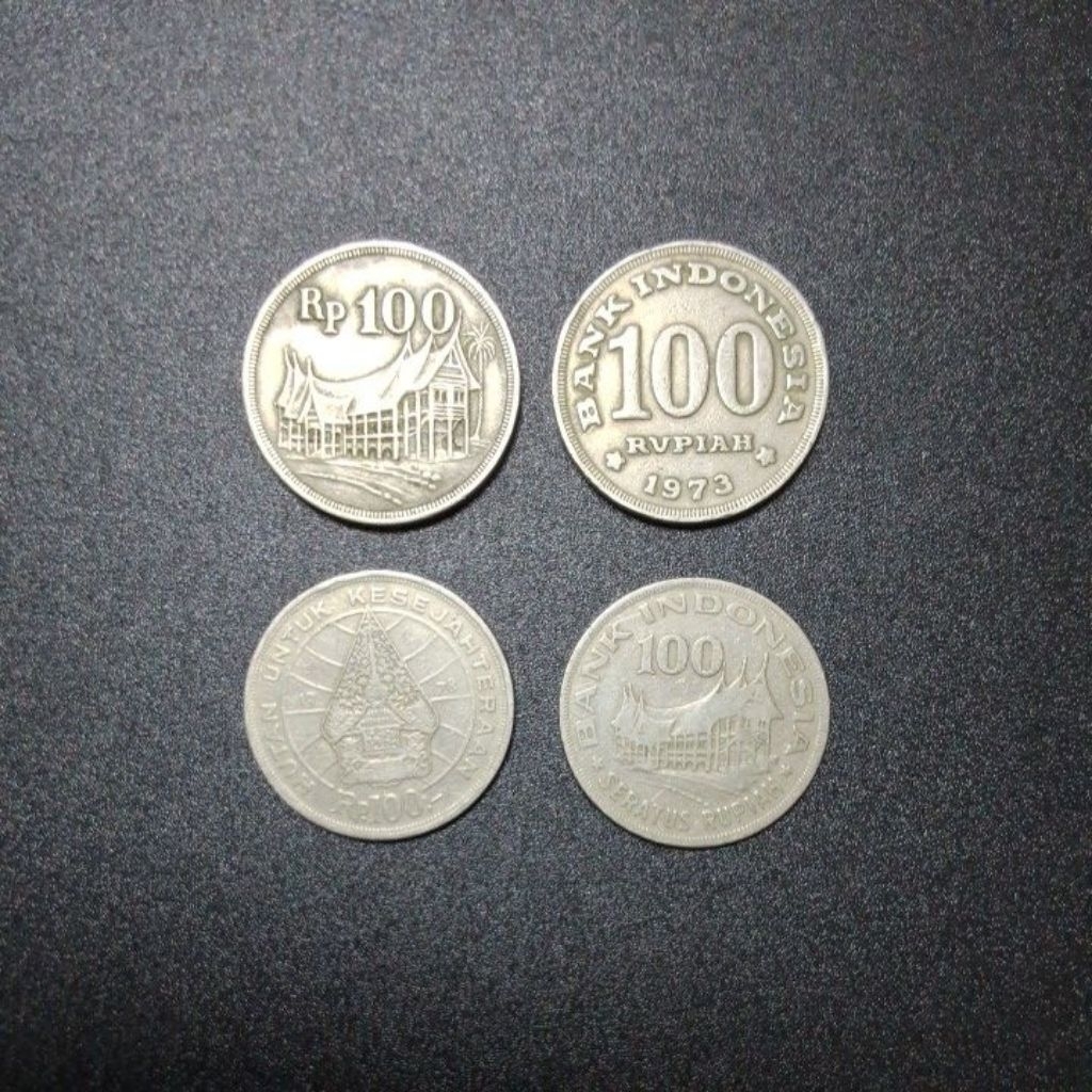 UANG KOIN 100 Rupiah Gambar Gunung Tebal dan Tipis