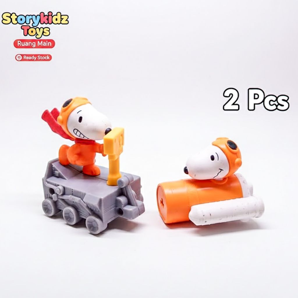 Mainan Happy Meal McDonalds Snoopy World Tour Isi 2 Pcs Mainan Jadul McD Koleksi
