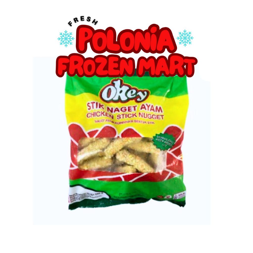 OKEY Nugget Ayam / Nuget Ayam stik / Chicken Naget stick isi1 kg  Renyah, Kaya Protein, Ekonomis  po