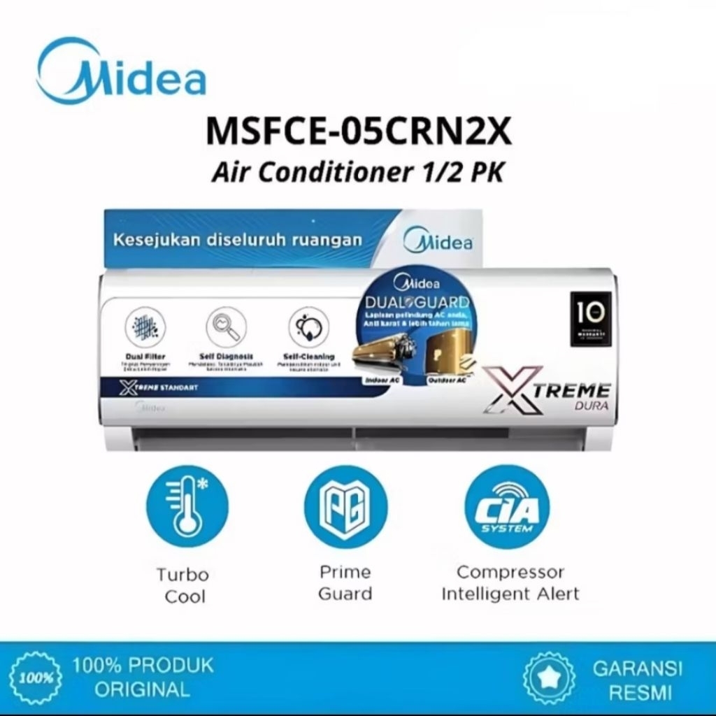 AC Midea MSFCE 05CRN2X 1/2 PK 0,5 PK  Low Watt + pasang