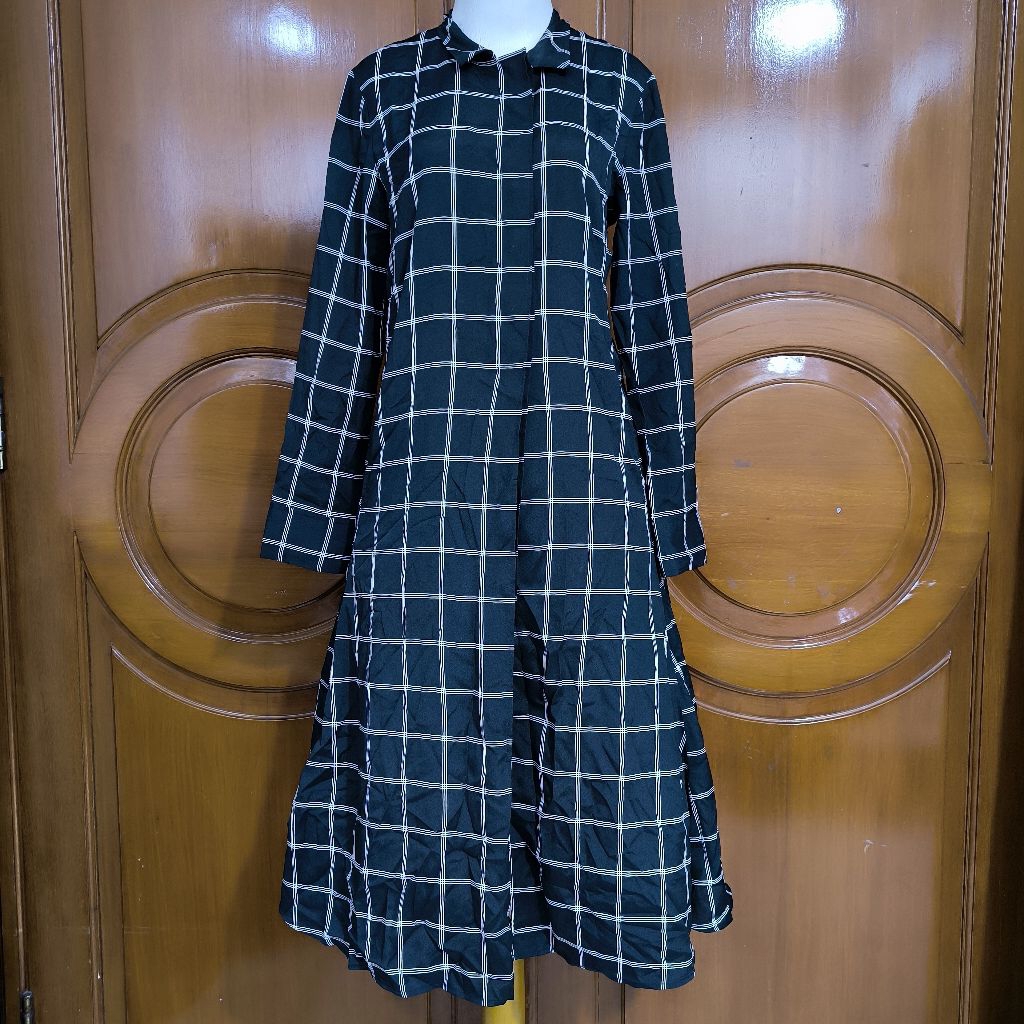 midi dress kotak Verawang vera wang