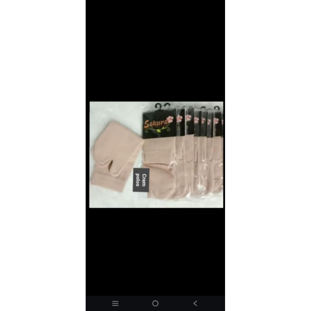 Kaos Kaki Stoking Wanita Dewasa Dua Jari Warna Krem Polos, Nyaman Dipakai