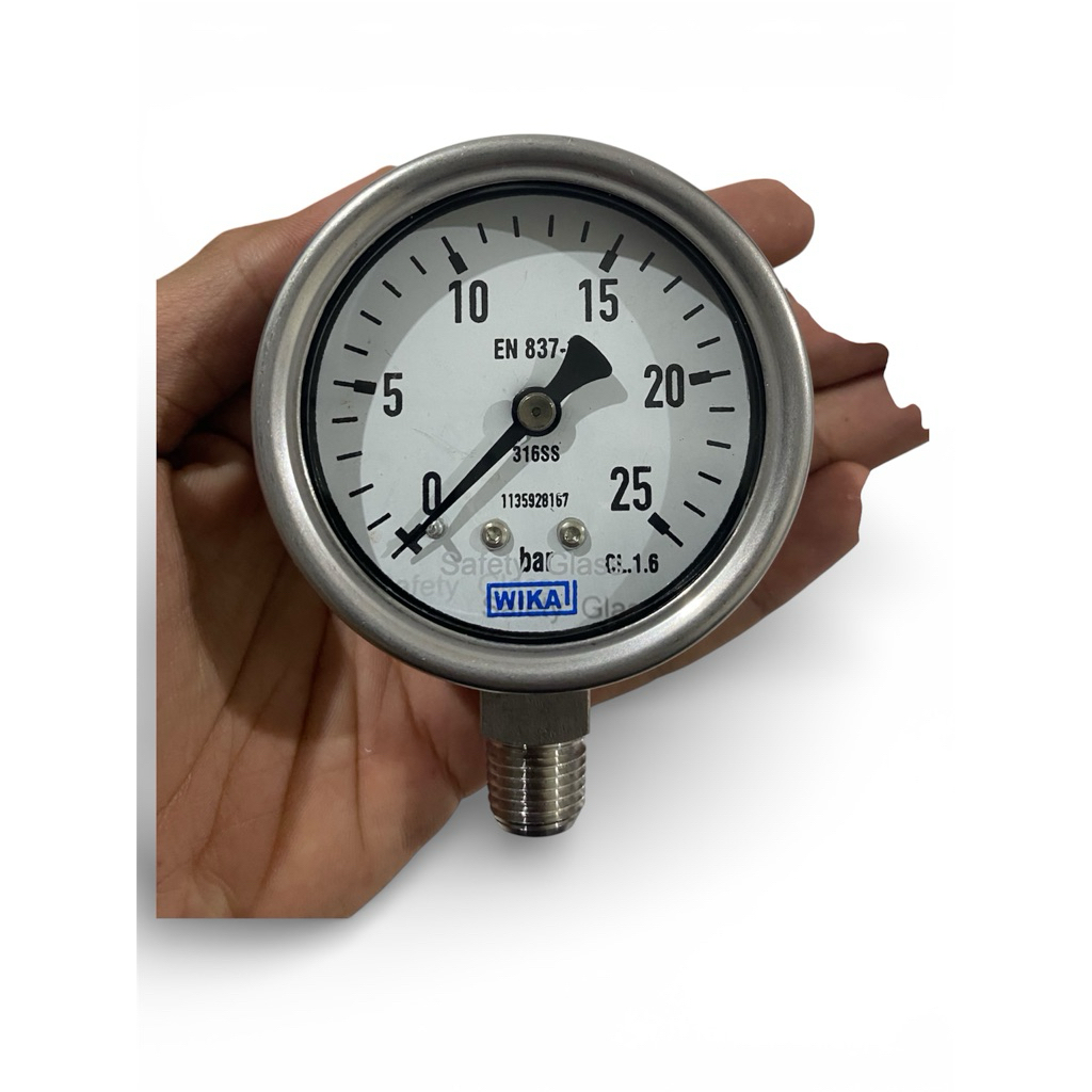 wika pressure gauge 2,5 bottom full ss 0-25 bar drat 1/4 npt