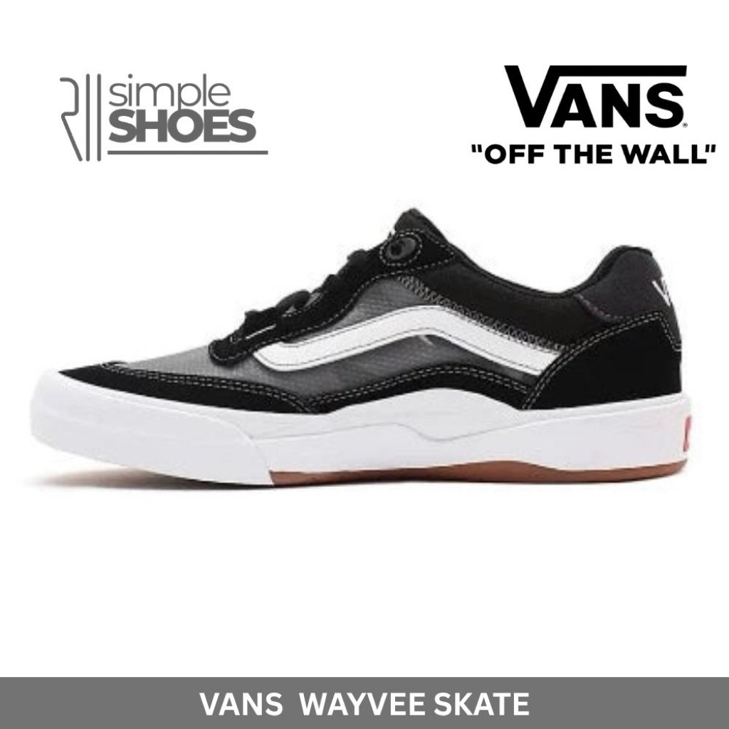 VANS WAYVEE SKATEBOARDING BLACK WHITE 100% ORIGINAL