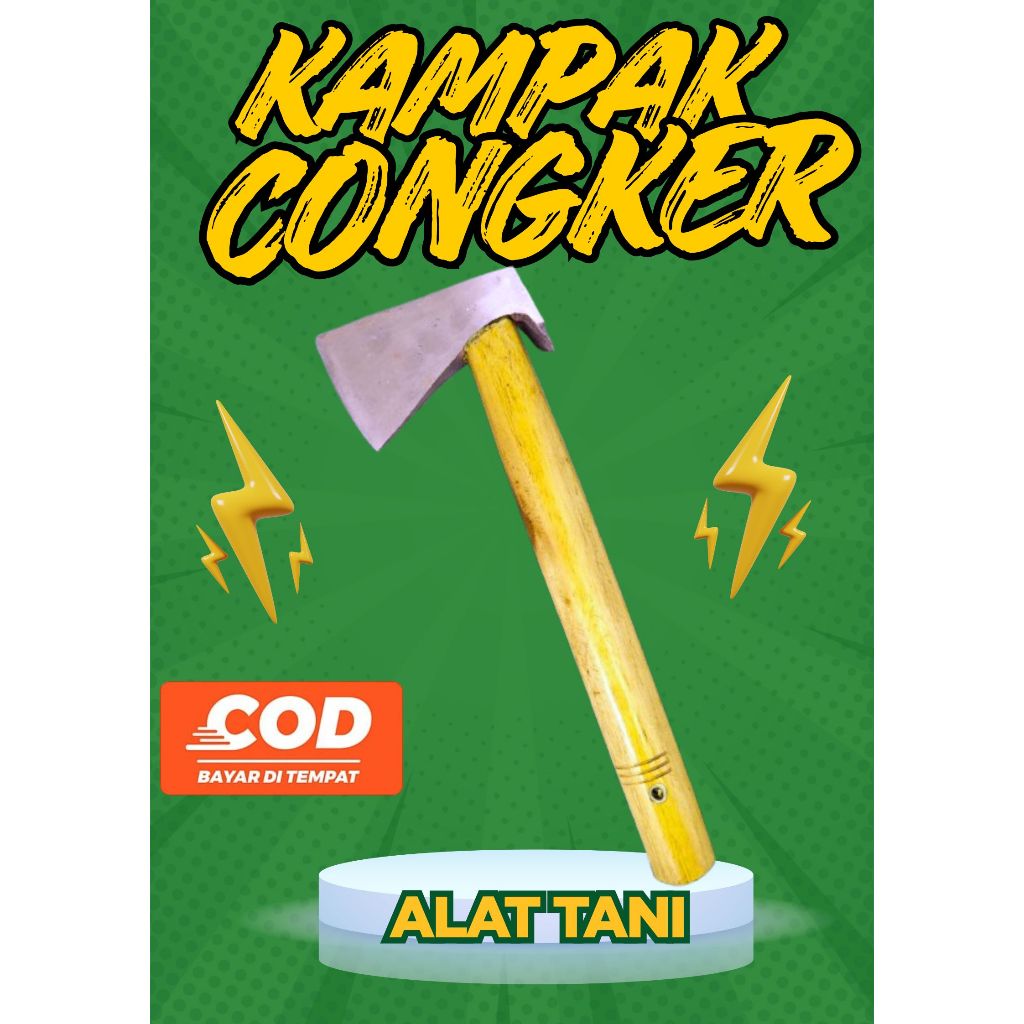 Kampak Congker Original Peralatan Tukang Baja asli 100% dan perlatan tani untuk belah kayu dan belah