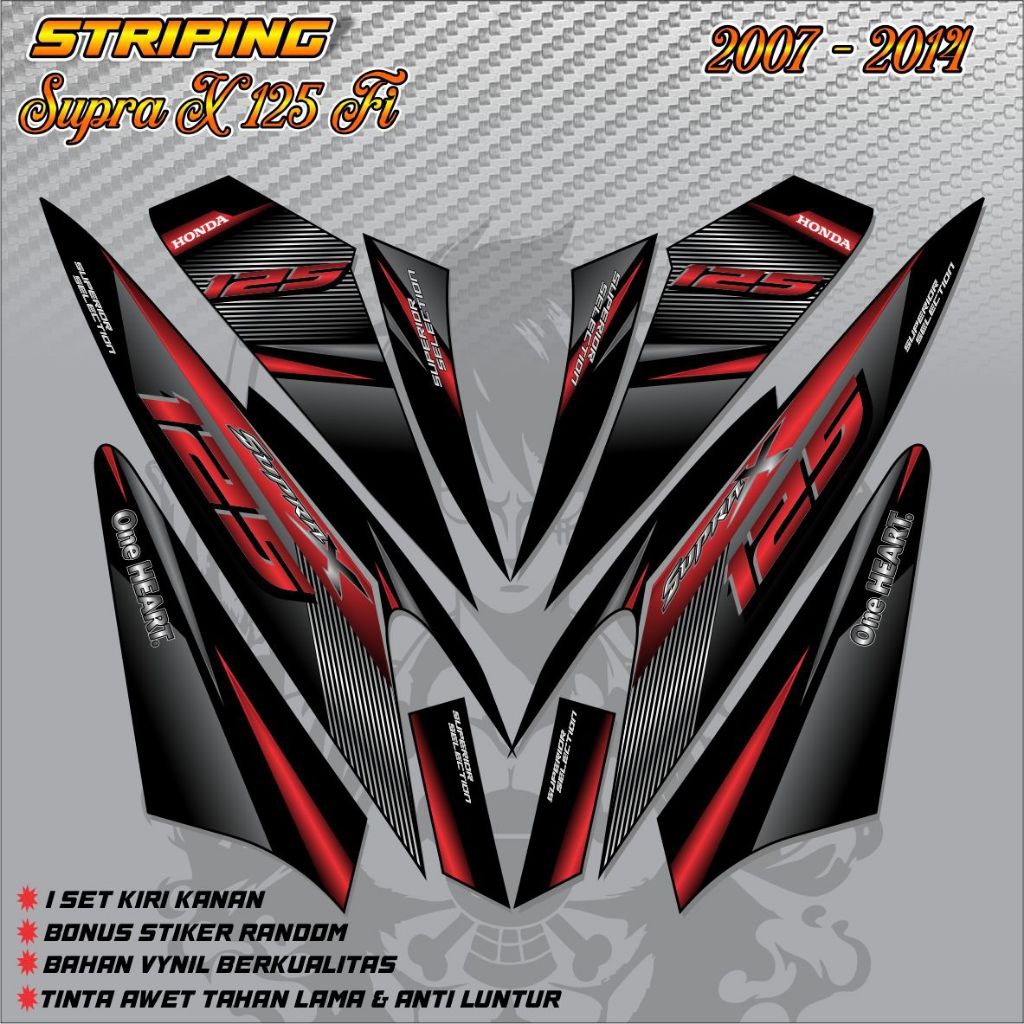 Striping Honda Supra X 125 Fi 2007-2014/Stiker Honda Supra X 125 Fi/Lis Body Motor Honda Supra X 125