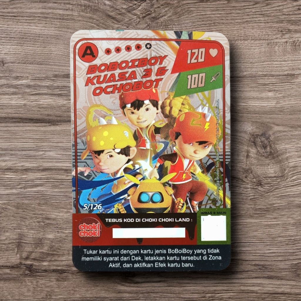 Kartu Karakter BOBOIBOY K3