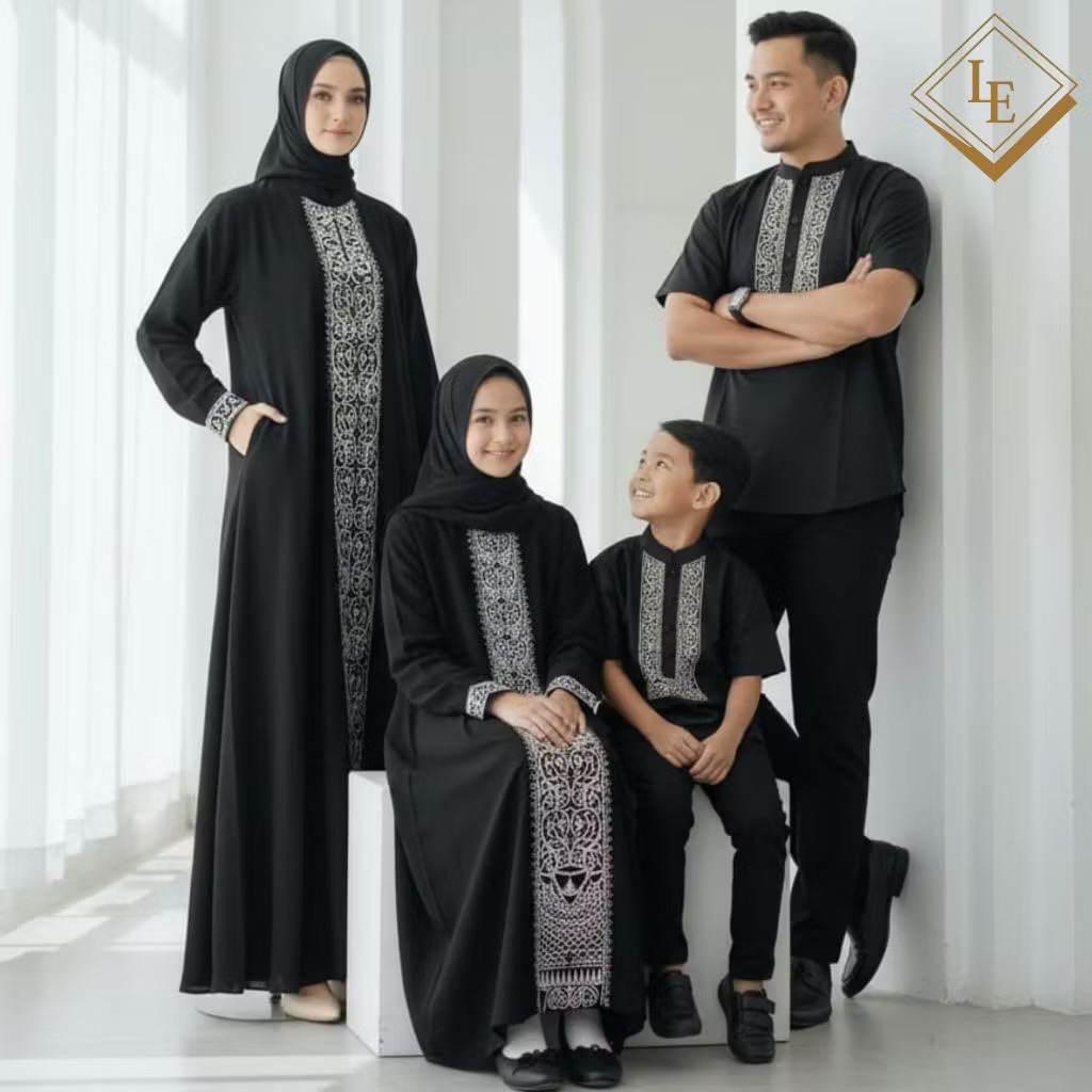 Sarimbit keluarga/gamis couple keluarga/gamis set keluarga/set keluarga