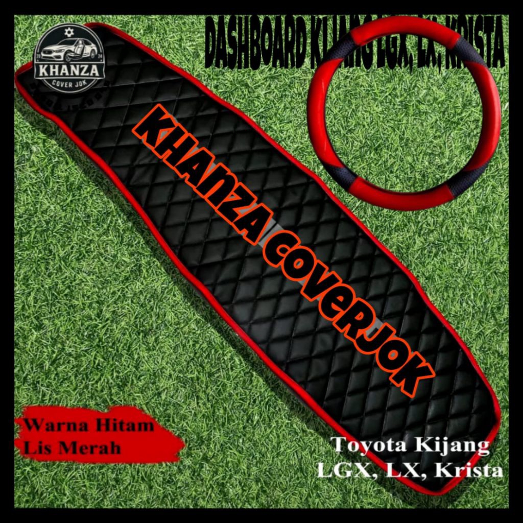 Paket 2 In Sarung Stir Mobil + Alas Dashboard Mobil Kijang LGX, LX, Krista (2000-2004) Motif Wajik B