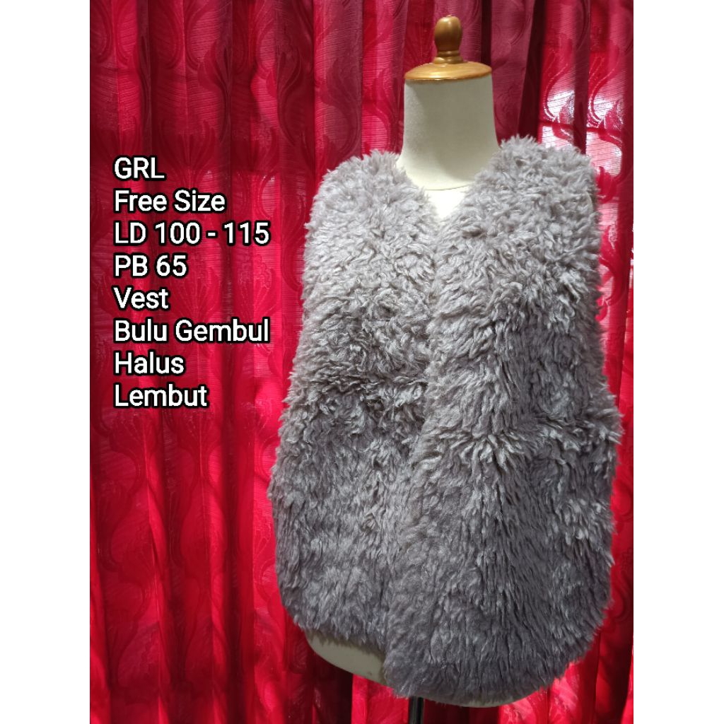 GRL Vest Fur Jacket Bulu Gembul Branded