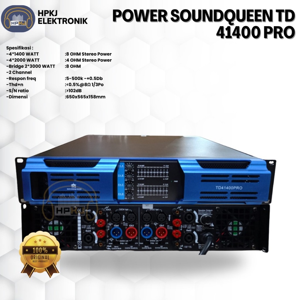 POWER AMPLIFIER SOUNDQUEEN TD41400 4CH 4X1400 WATT  Power sound queen TD 41400 PRO