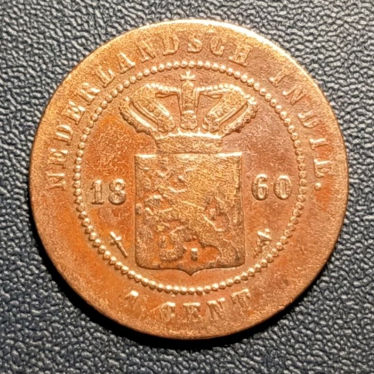 Koin Kuno 1 Cent Nederlandsch Indie Tahun 1860