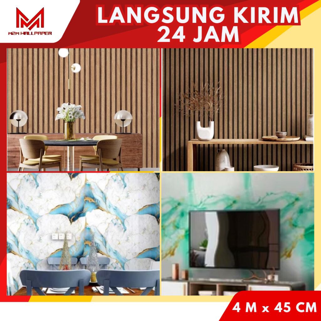 WALLPAPER TERMURAH / Wallpaper Dinding Marmer Gold Putih Biru Hijau Wallpaper Dinding Ruang Tamu Aes