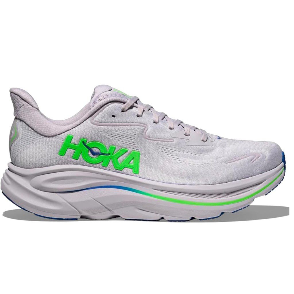 SEPATU LARI HOKA RUNNING GREY NEON GREEN ORIGINAL BIG SIZE 46