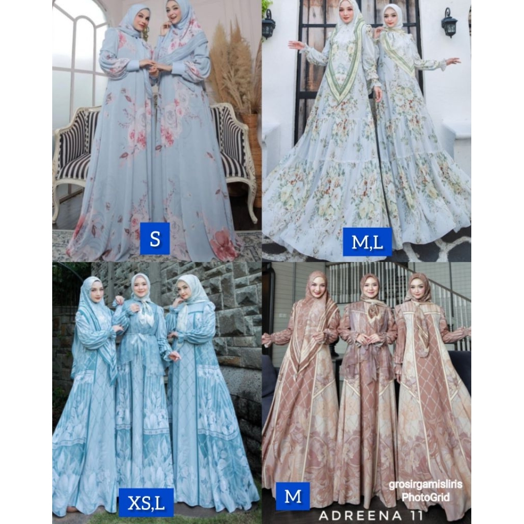 SALE STOKU‼️Gamis Abaya Haliza Adreena 1-30 by Haliza Style Haliza Syari Haliza Printing Gamis Cerru