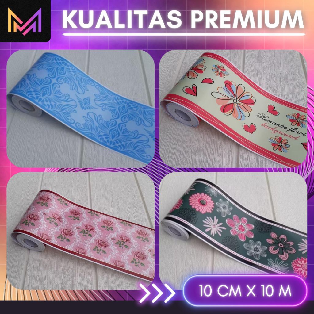 Wallpaper Sticker List Border Premium Wallpaper Border List 10cm x 10m List Dinding Dapur Wallpaper 