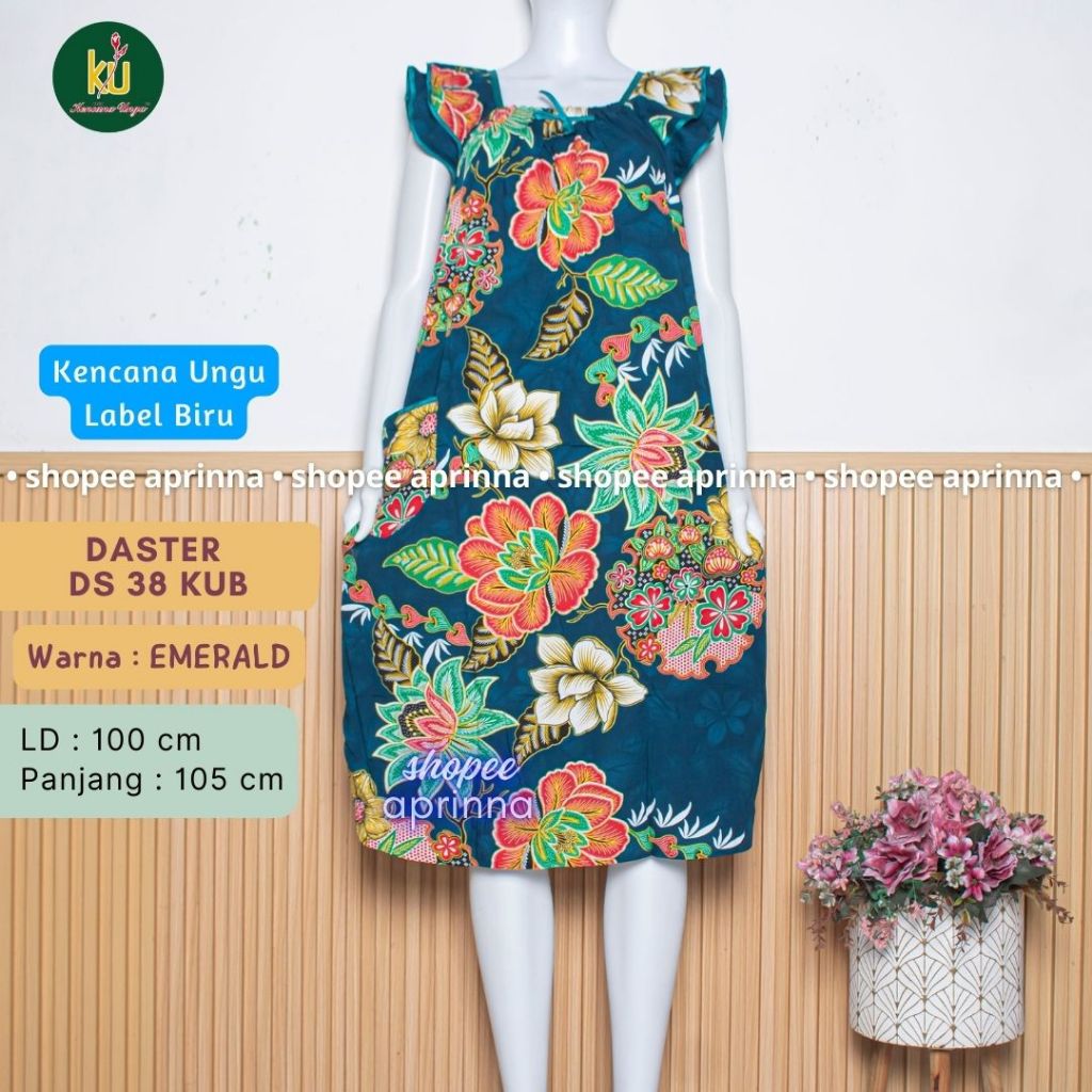 Kencana Ungu Daster Yukensi DS 38 Lengan Tumpuk Model Kerah U Karet di Leher Tidak Busui