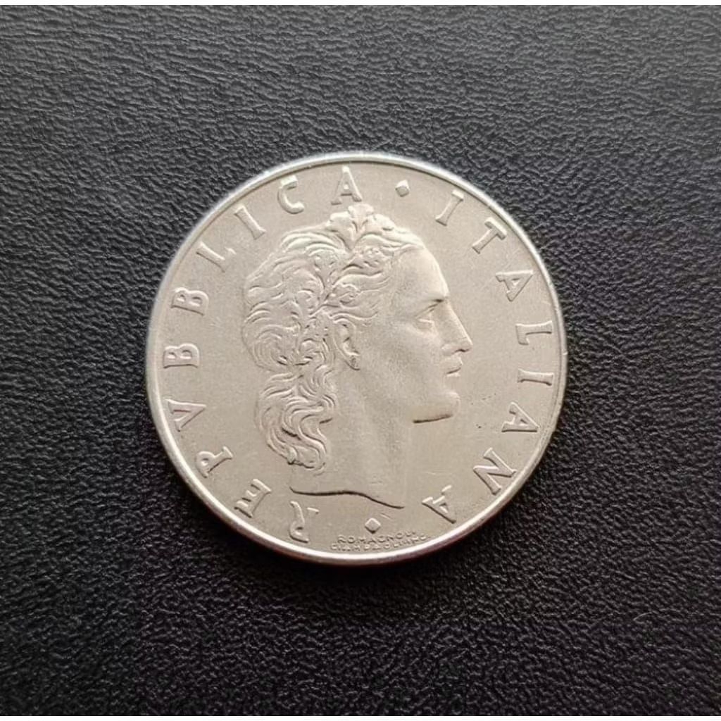 Koin Italia 50 Lire  Italy Koleksi Uang Logam Coin Bekas Lama Antik Kuno Jadul Langka Asing Luar Neg