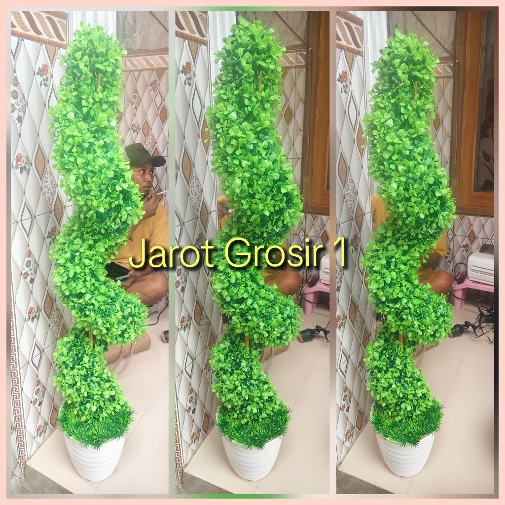 BUNGA HIAS ARTIFICIAL SANCANG MELIUK EKSTRIM TINGGI 1 METER LENGKAP VAS PLASTIK /HIASAN DEKORASI RUA