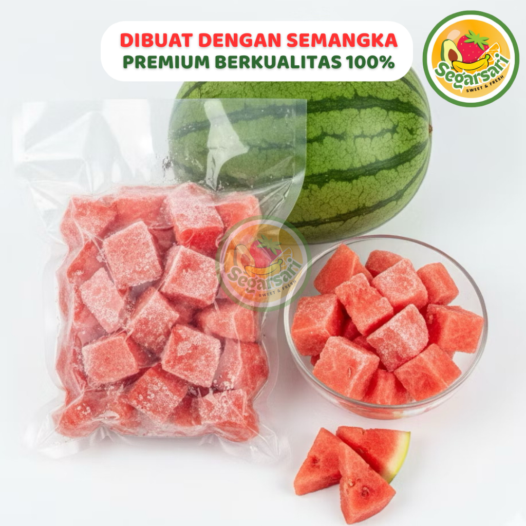 Buah Semangka Frozen 1KG Super Premium / Semangka Beku Premium / Buah Semangka Beku