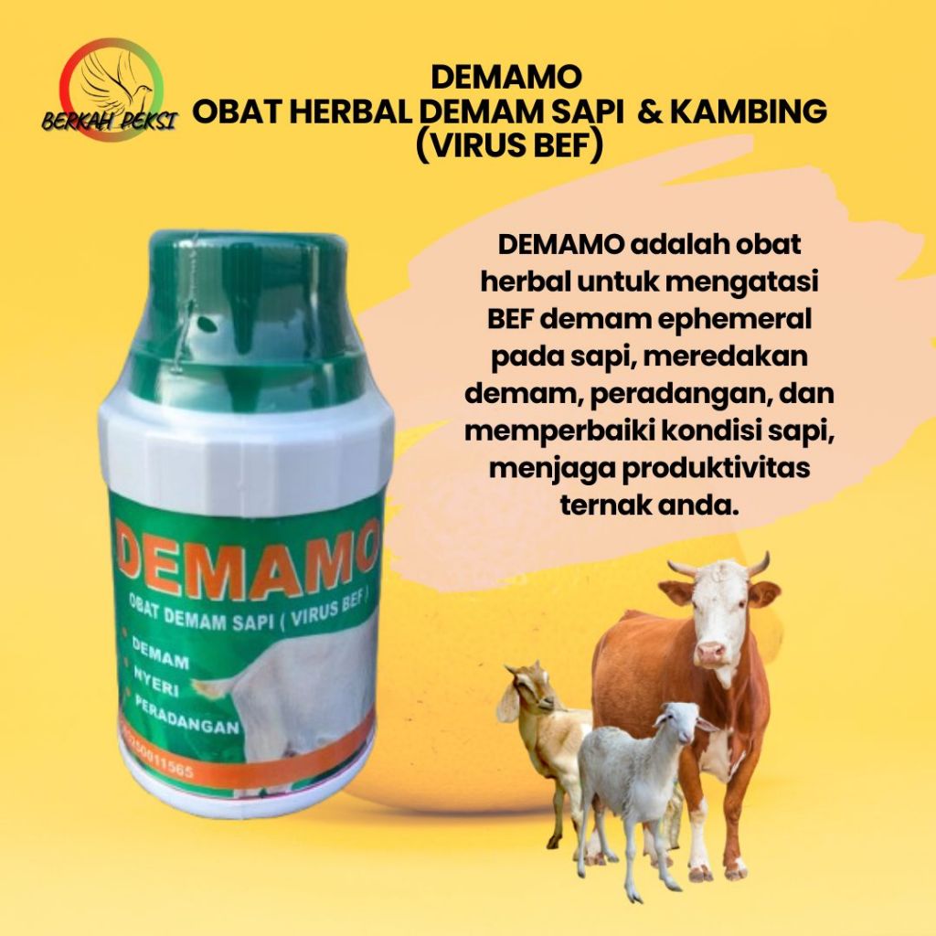 DEMAMO OBAT CAIR DEMAM HEWAN TERNAK SAPI KAMBING DOMBA KUDA KERBAU BABI BADAN SAKIT SUHU PANAS