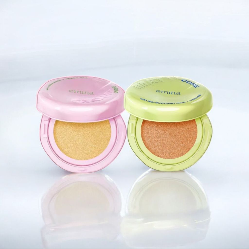 EMINA Cussons Bedak Basah Matte Natural Glowing Tahan Lama Makeup Ringan Remaja Sehari hari