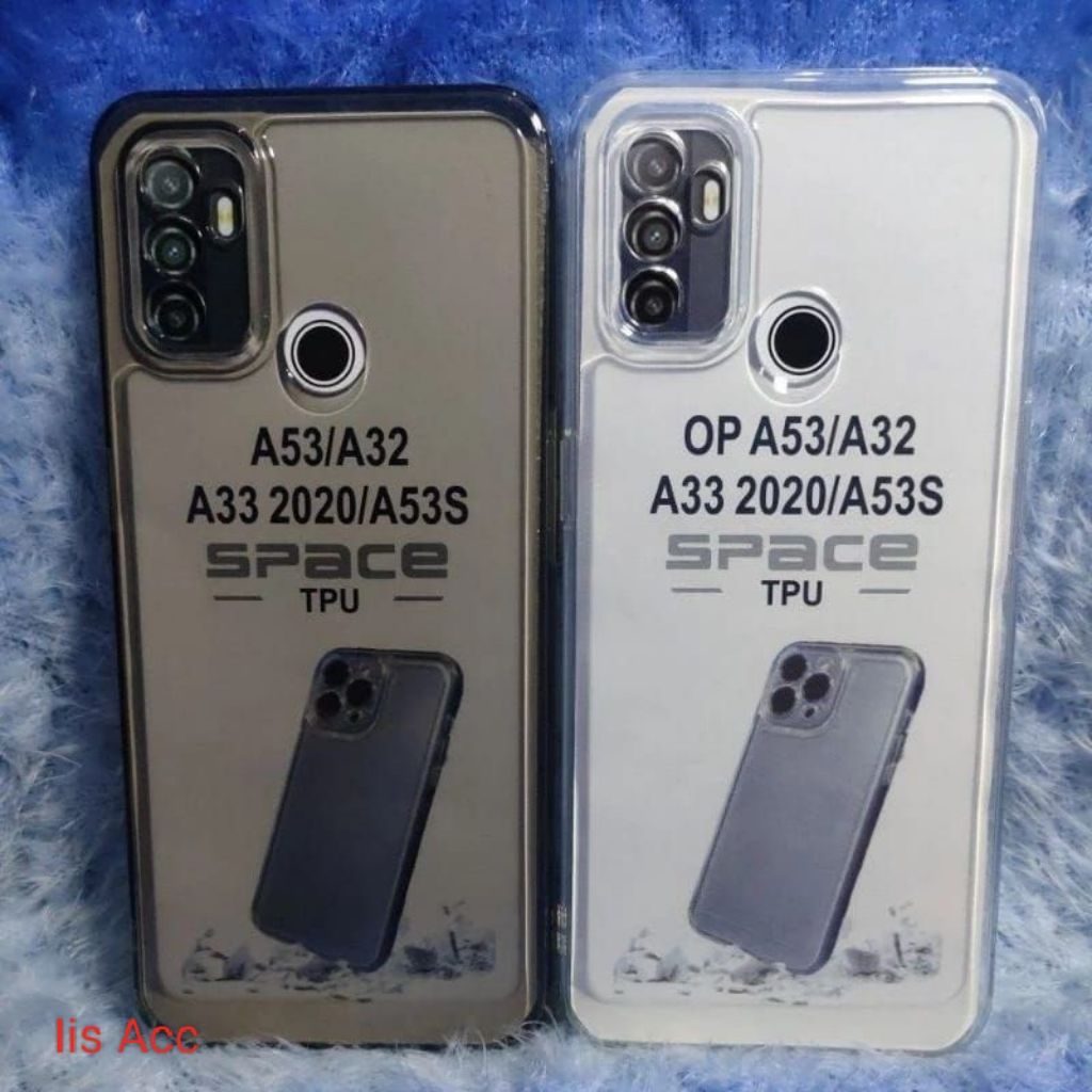 softcase Oppo A32 A33 A53S casing slikon hitam bening transparan