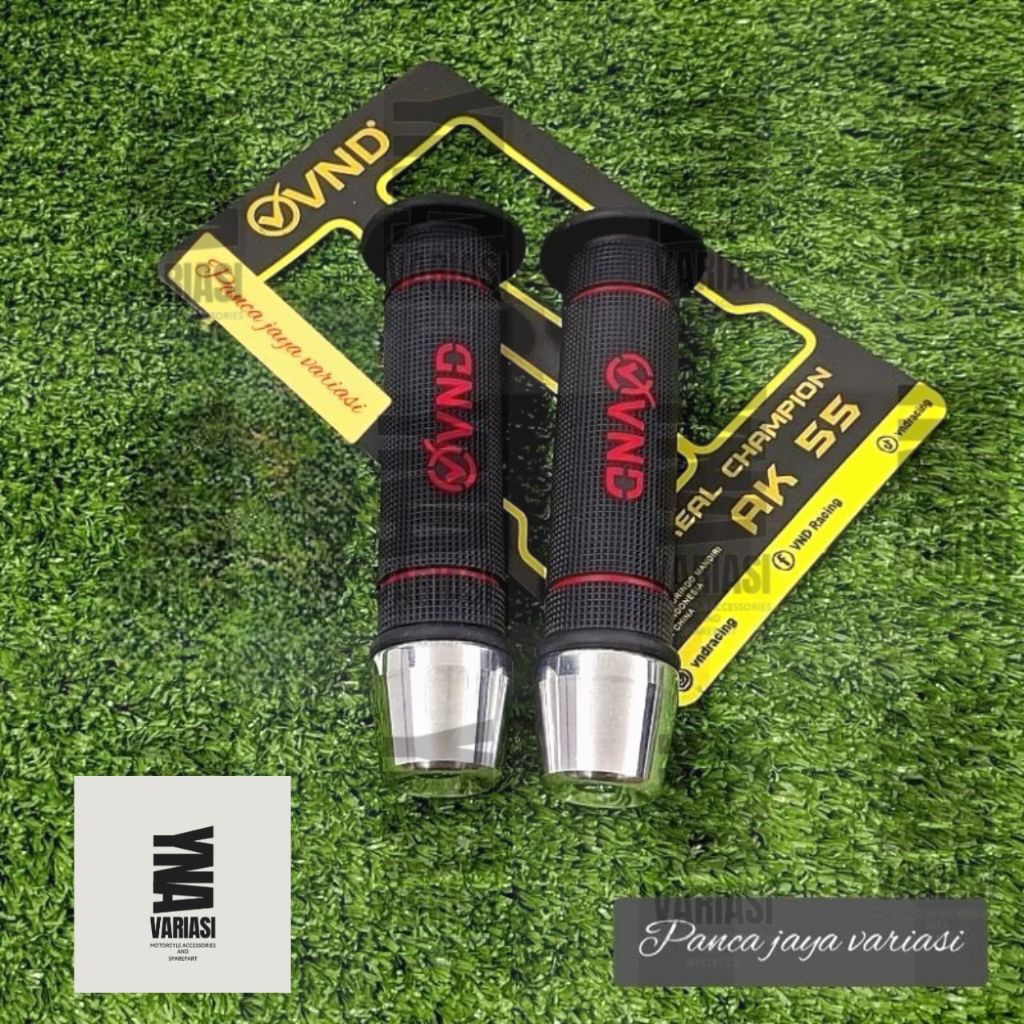 Handgrip VND AK55 Original + Jalu Stang Chrome Silver Universal All Motor - NMAX Vario Beat PCX Aero