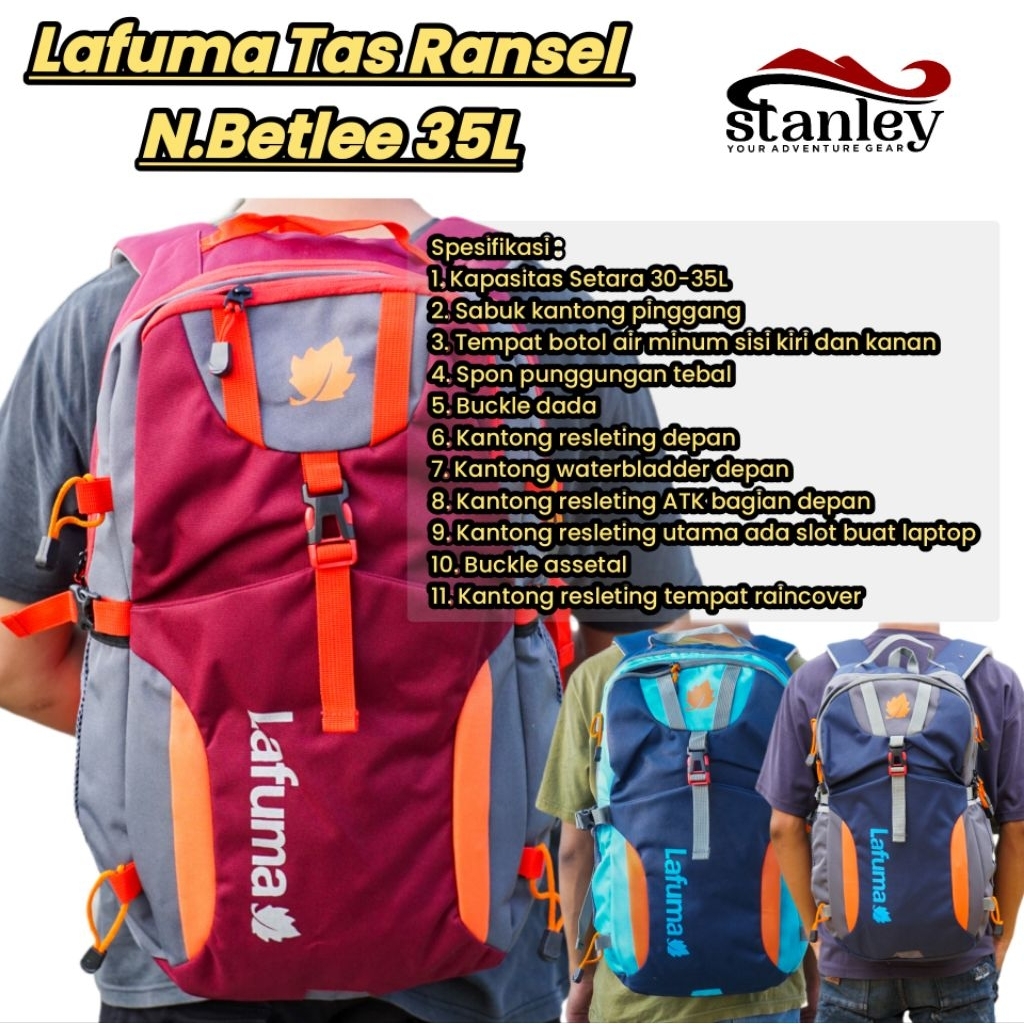 Tas daypack punggung lafuma N.Beetle 25 kapasitas 35L