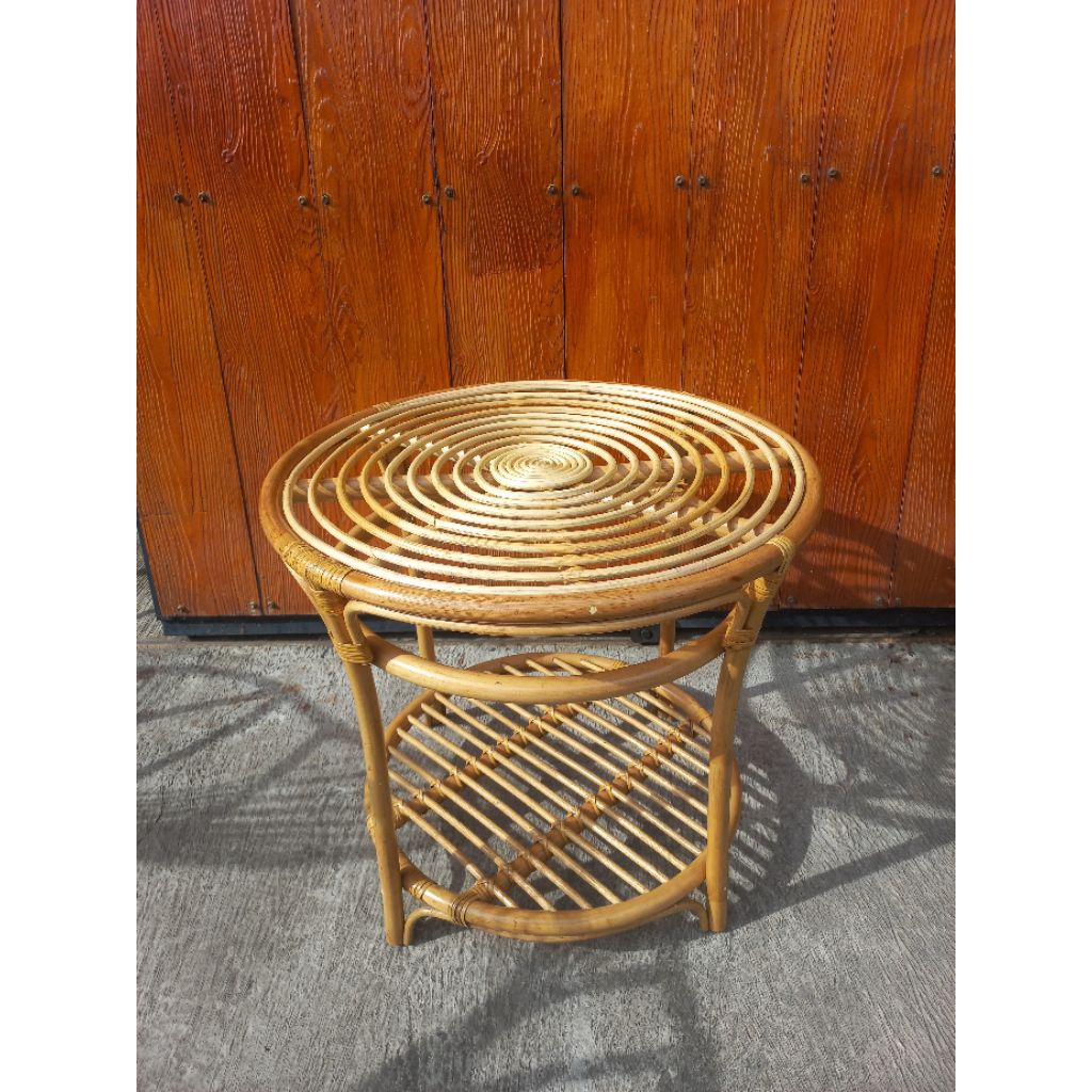 Meja Bulat Rotan Size Besar