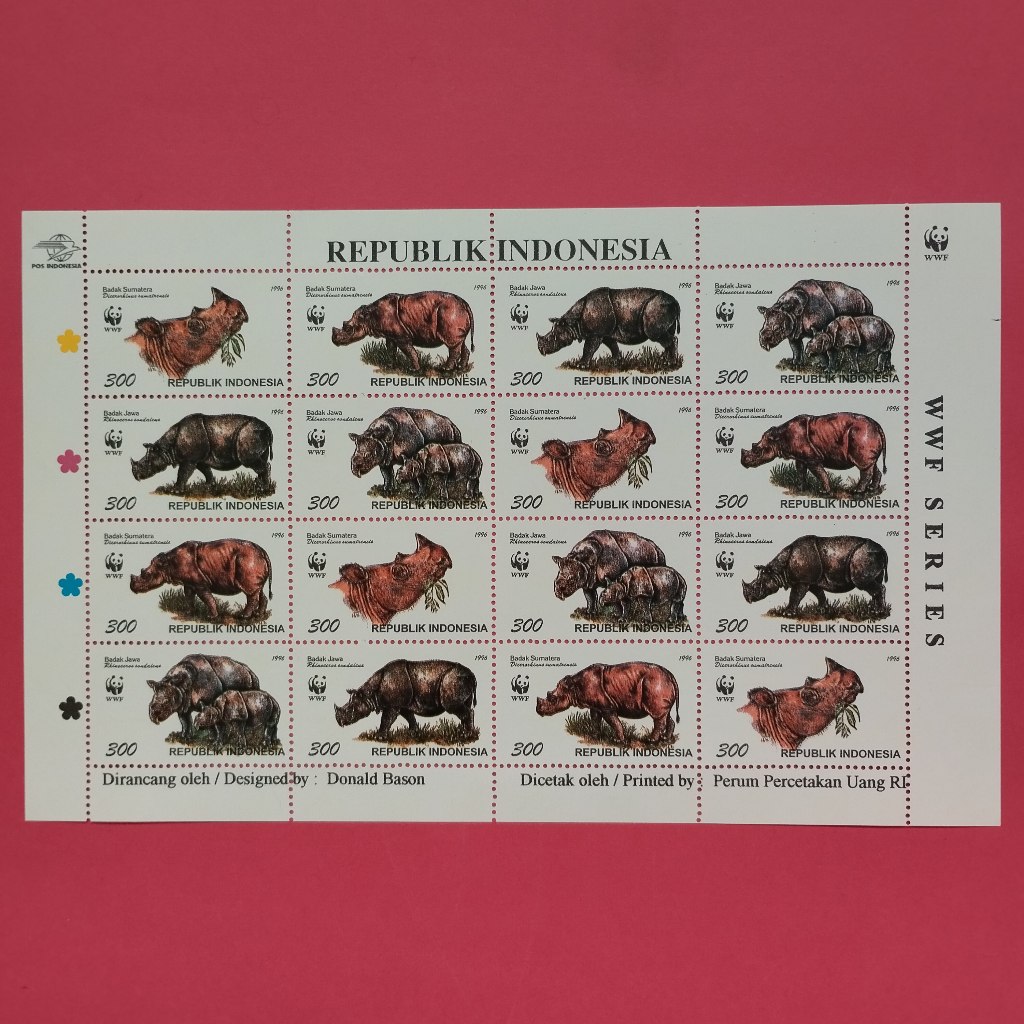 Prangko Indonesia Seri WWF Seri Badak Tahun 1996