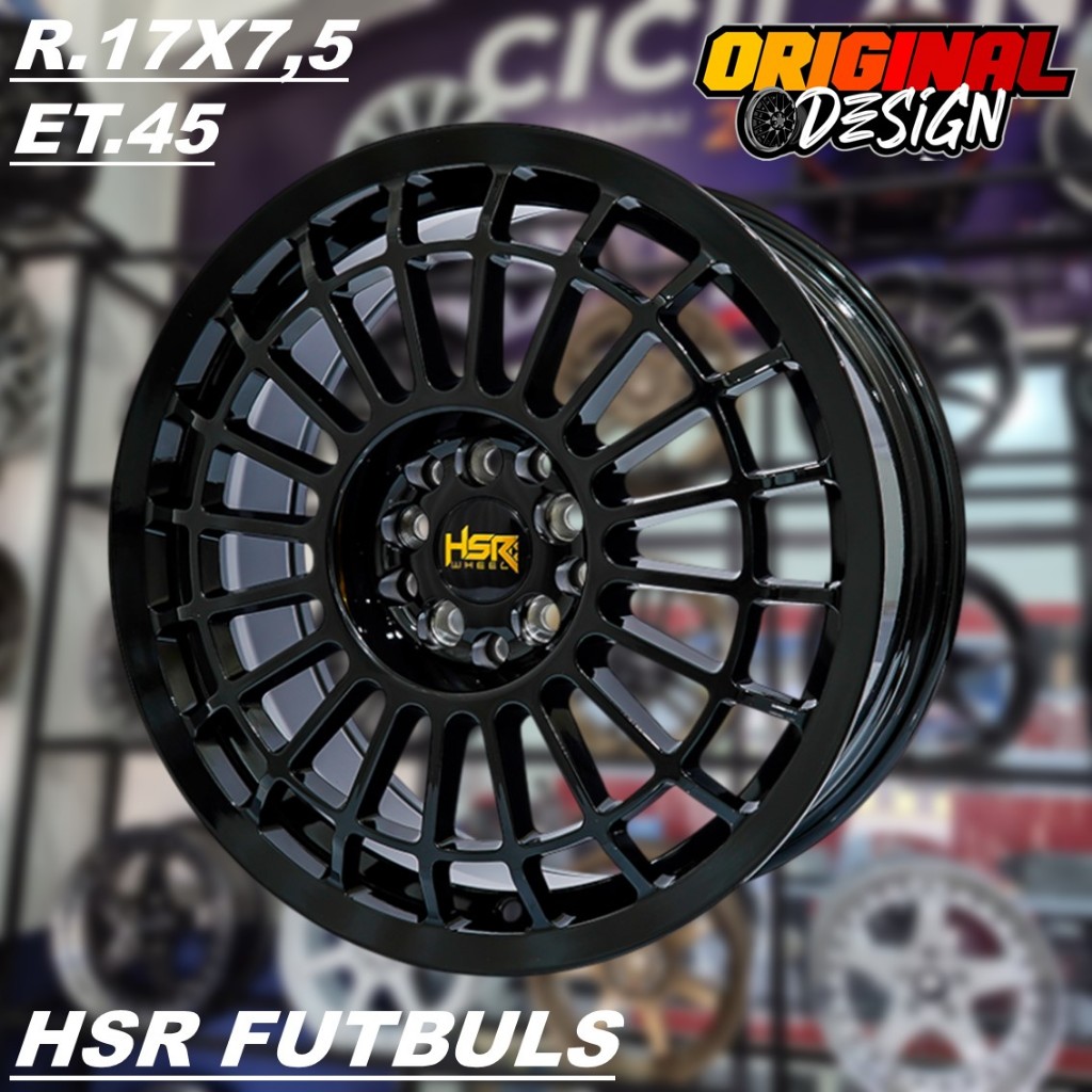 Pelek Hsr Ring 17 Model Terbaru Untuk Mobil XTRAIL, LIVINA, NEW XENIA, HSR FUTBULS R17 Warna Hitam