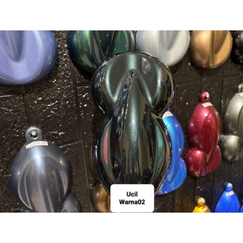 cat hijau tua metalik bahan pu Polyuretane