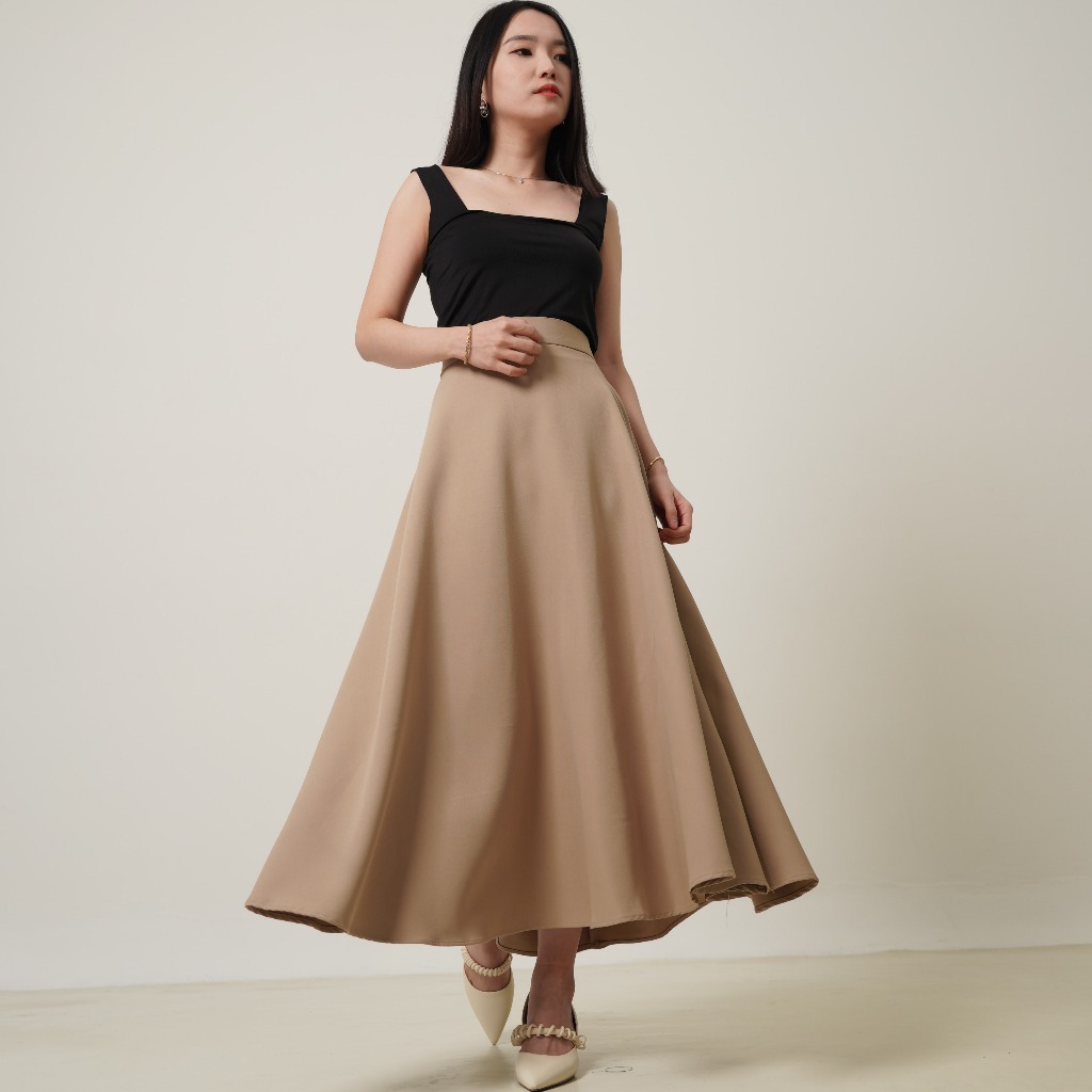 Severli FUJI Maxi Skirt | Rok Kerja Kuliah Wanita | Rok Wanita Korean Style Formal Casual