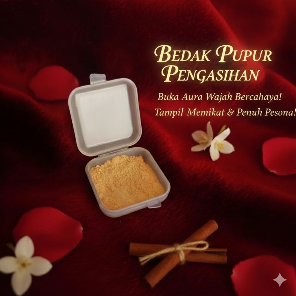 RAJA Bedak Pupur Auraa Tradisional Rahasia Wajah Berseri & Memikat Pencerah Aura Alami  Booster Perc