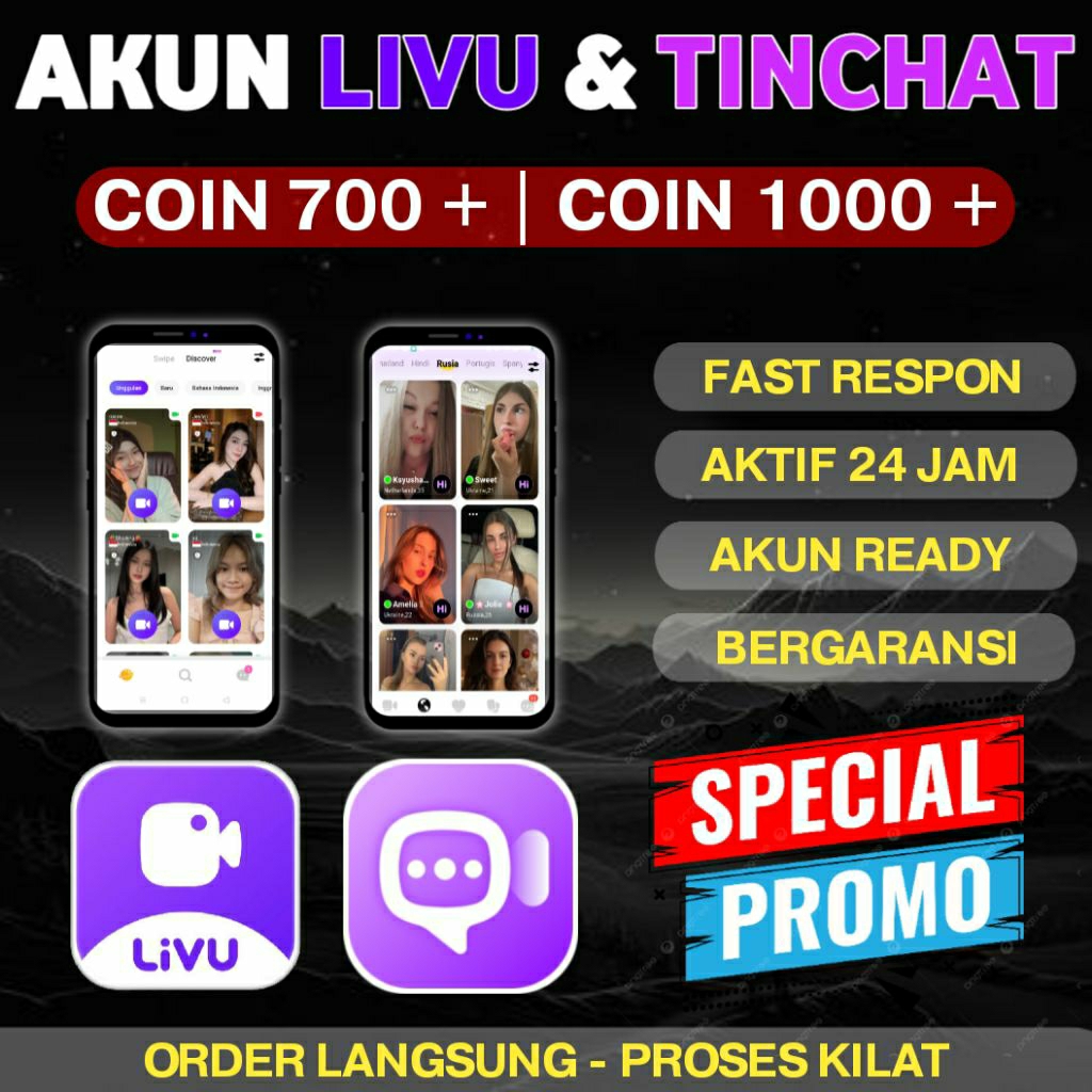 AKUN LIVU & TINCHAT PREMIUM ISI KOIN COIN 700+ / 1000+ MURAH - SPECIAL PROMO