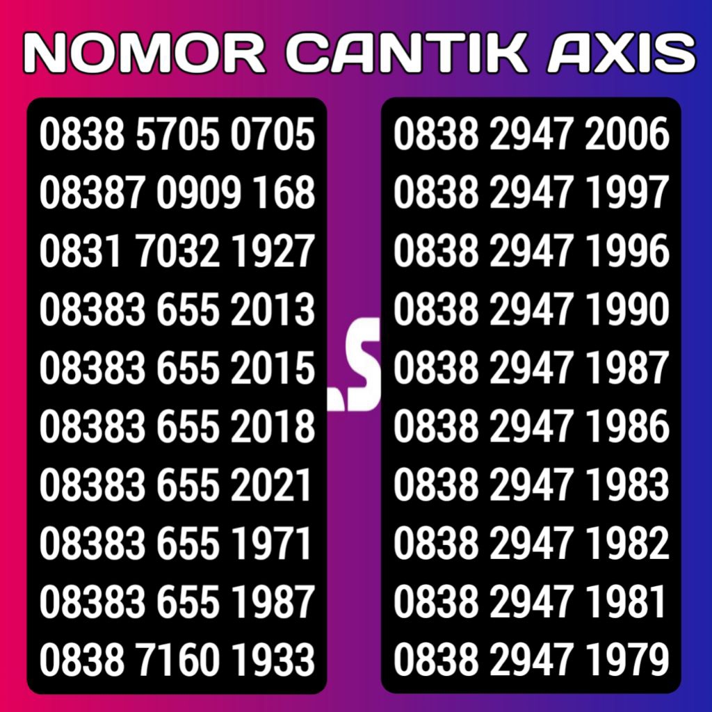 KARTU PERDANA NOMOR CANTIK AXIS TRIPLE