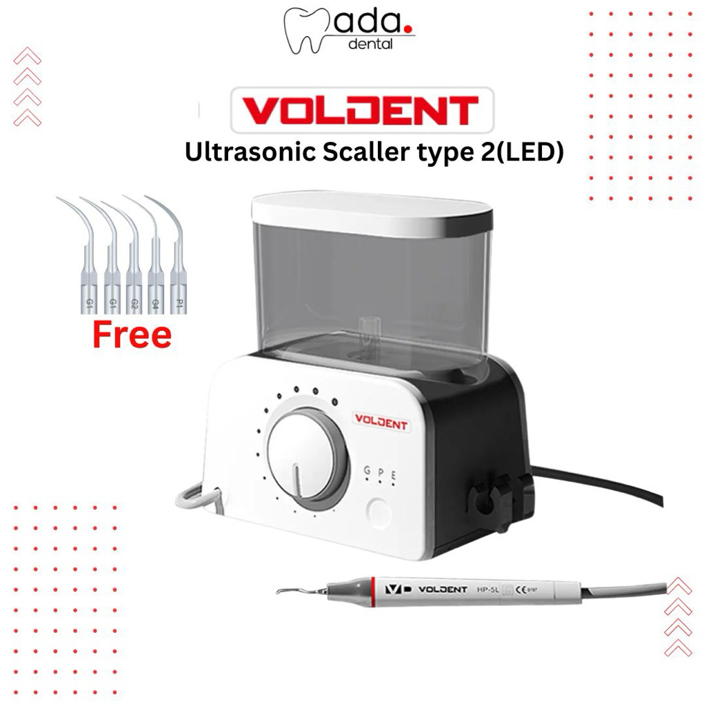 Ultrasonic Scaler LED Voldent Dental Scaler with Tube LED Handpiece (Dental Ultrasonic Scaler Unit V