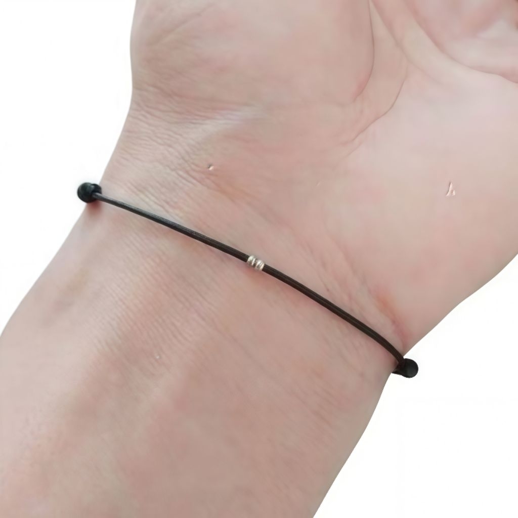 Gelang hitam polos tipis, gelang hitam kecil simpel, gelang hitam polos, gelang hitam titanium super