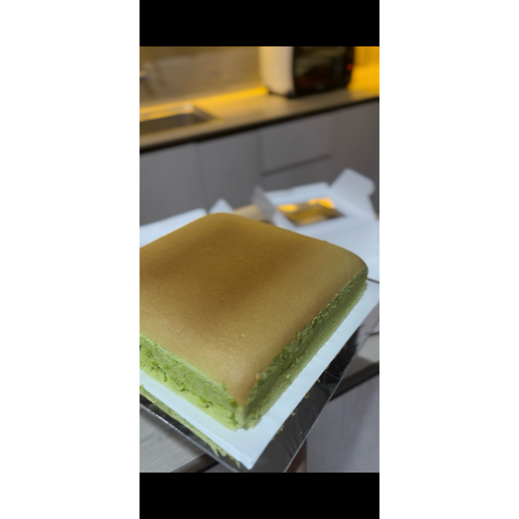 ogura pandan keju / pillow cake pandan keju