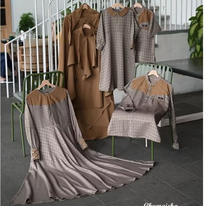 family set Kuadran warna golden brown by ghumaisha collection