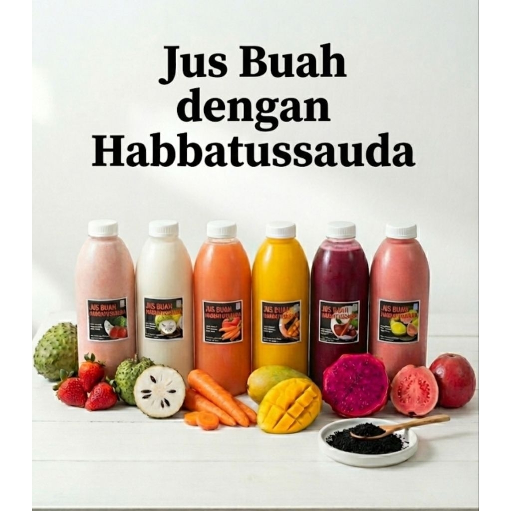 Jus Buah Habbatussauda j&j jus 1 liter buah asli tanpa pengawet
