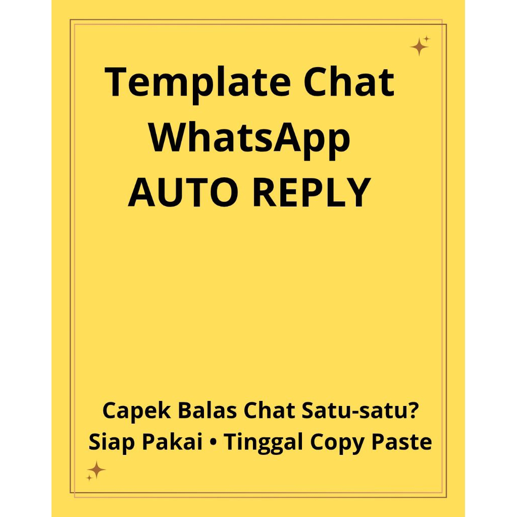 Template Chat WhatsApp Auto Reply | Siap Pakai | Copy Paste
