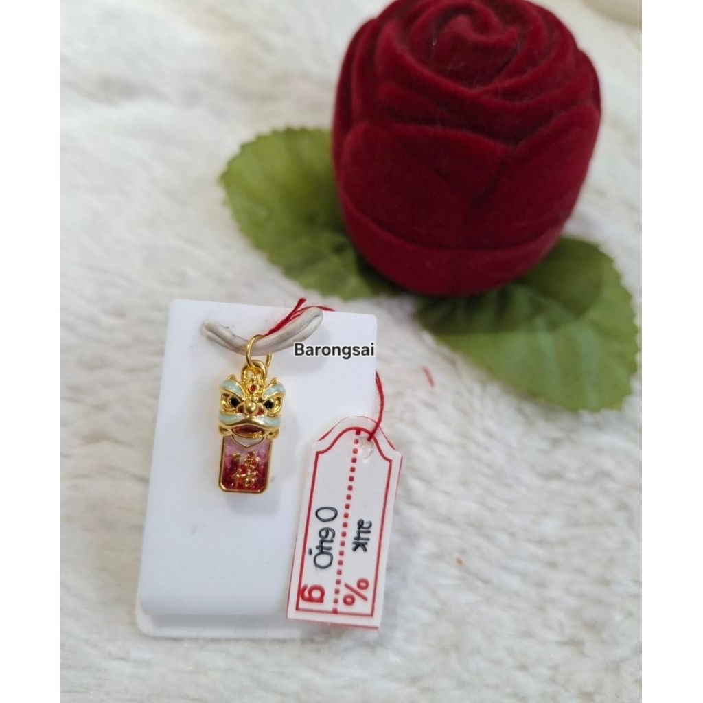 Liontin emas 24k naga barongsai