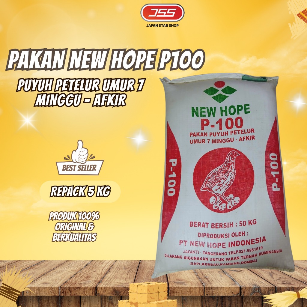 Pakan Burung Puyuh P100 Dikemas 5 Kg