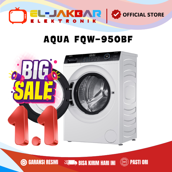 AQUA FQW-950BF Mesin Cuci 9kg Super Wash Series Dual Spray FQW950BF