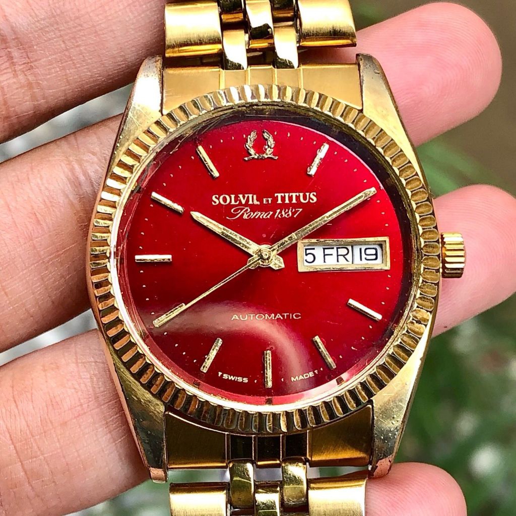 Solvil Titus Roma 1887 Daydate Red Dial