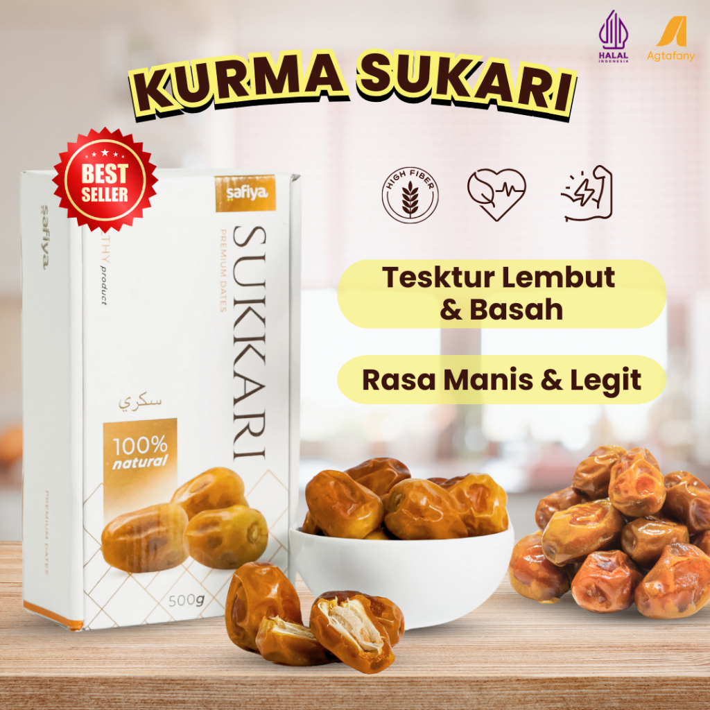 Kurma Sukkari 1 kg | Kurma Raja Sukari Safiya Dates Basah Lembut Manis Legit Quality Premium Oleh-Ol