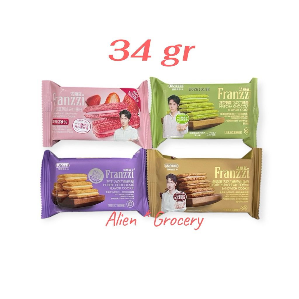 PROMO!!! FRANZZI Flavored Cookie Red Velvet Matcha Cheese Dark Chocolate 34gr