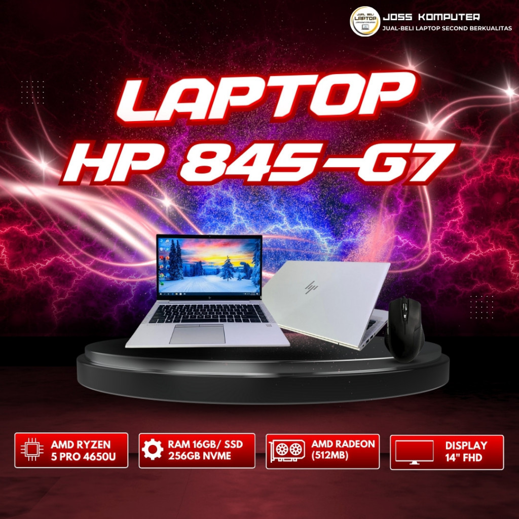 Laptop HP ELITEBOOK 845 G7 - Ram 16GB/SSD 256GB NVMe | Ryzen 5 Pro Best Seler Paling Murah